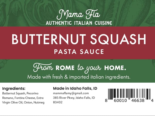 Butternut Squash Sauce 16 oz. Frozen.