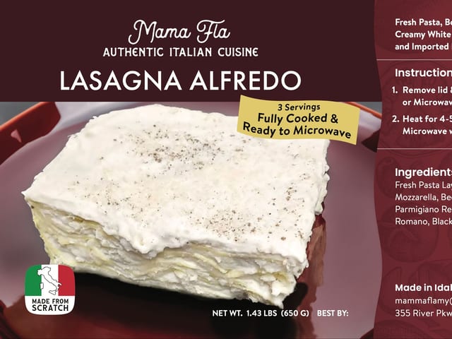 Lasagna Alfredo Frozen.