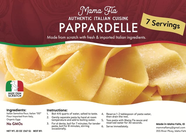 Pappardelle 20 oz. Frozen.