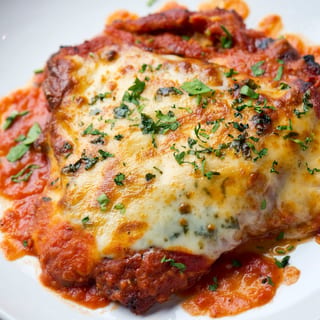 Chicken Parmigiana with Fettuccine