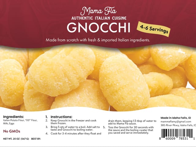 Gnocchi 20 oz. Frozen.