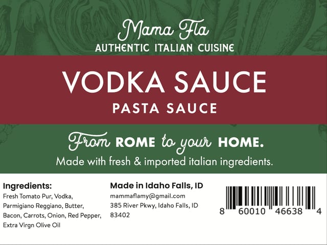 Vodka Sauce 16 oz. Frozen.